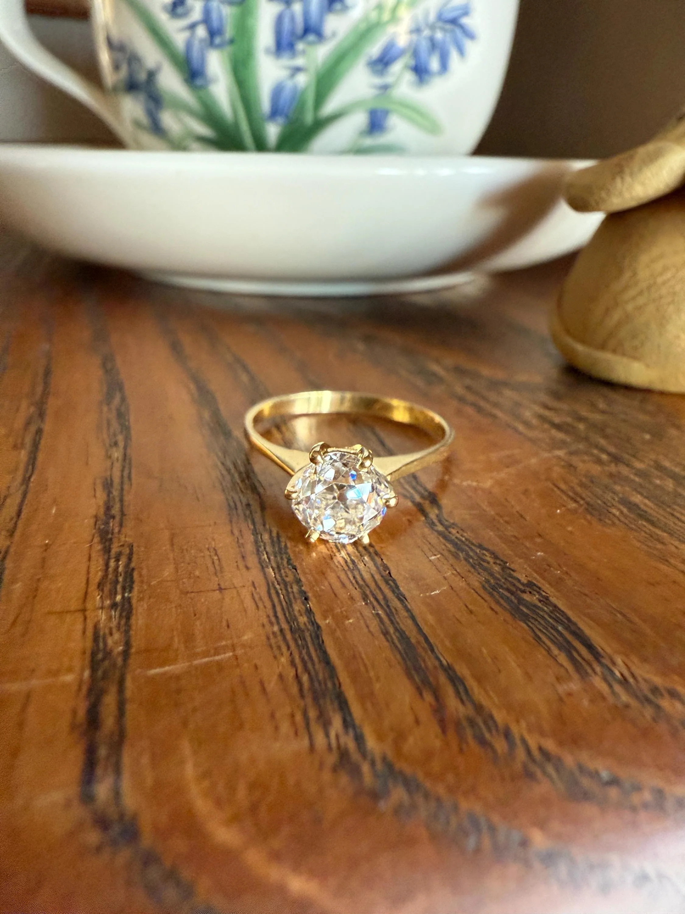 Vintage EYE CLEAN 1.2 Carat French Solitaire Ring Chunky Antique Cushion Old Mine Cut DIAMOND 18k Gold Band Engagement Romantic Gift 1Ct OmC - Image 21