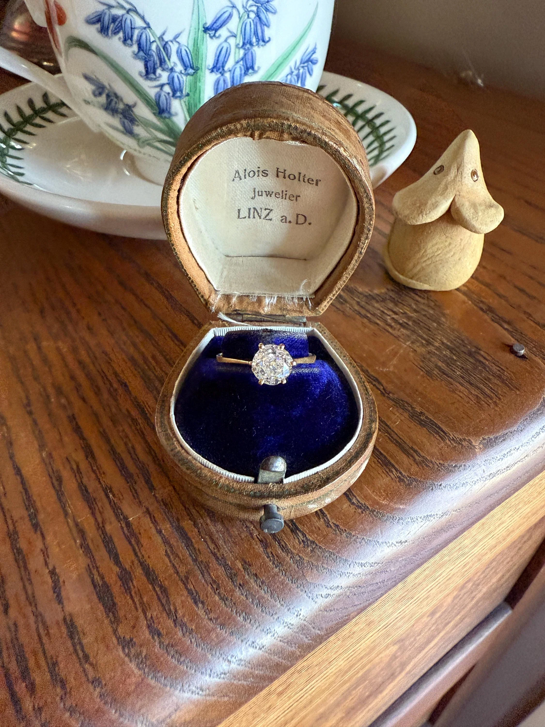 Vintage EYE CLEAN 1.2 Carat French Solitaire Ring Chunky Antique Cushion Old Mine Cut DIAMOND 18k Gold Band Engagement Romantic Gift 1Ct OmC - Image 8