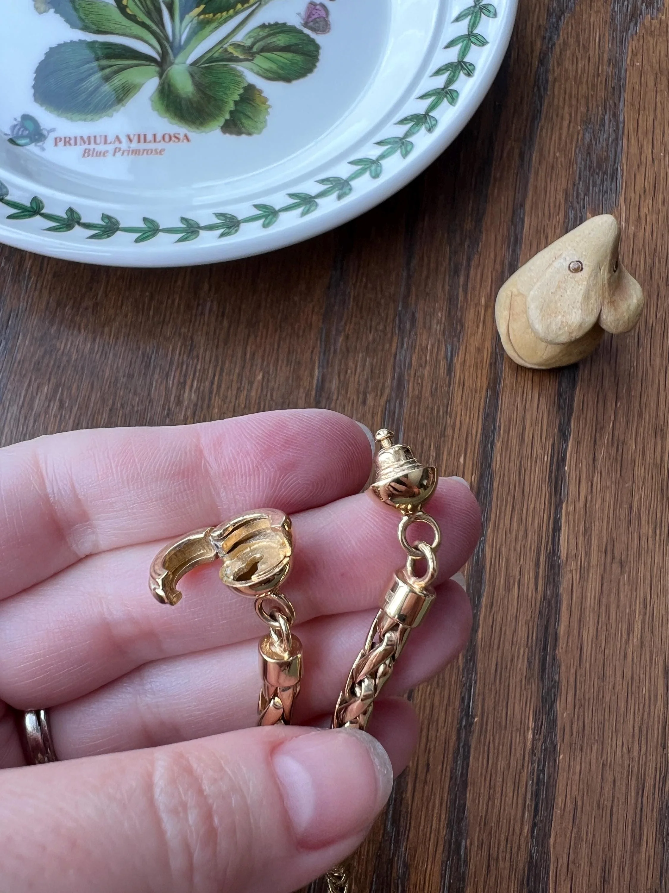 Vintage Gold Fill Plated Chunky Wheat Foxtail Link CHAIN Necklace Found in France Ball Clasp Ornament - Image 5