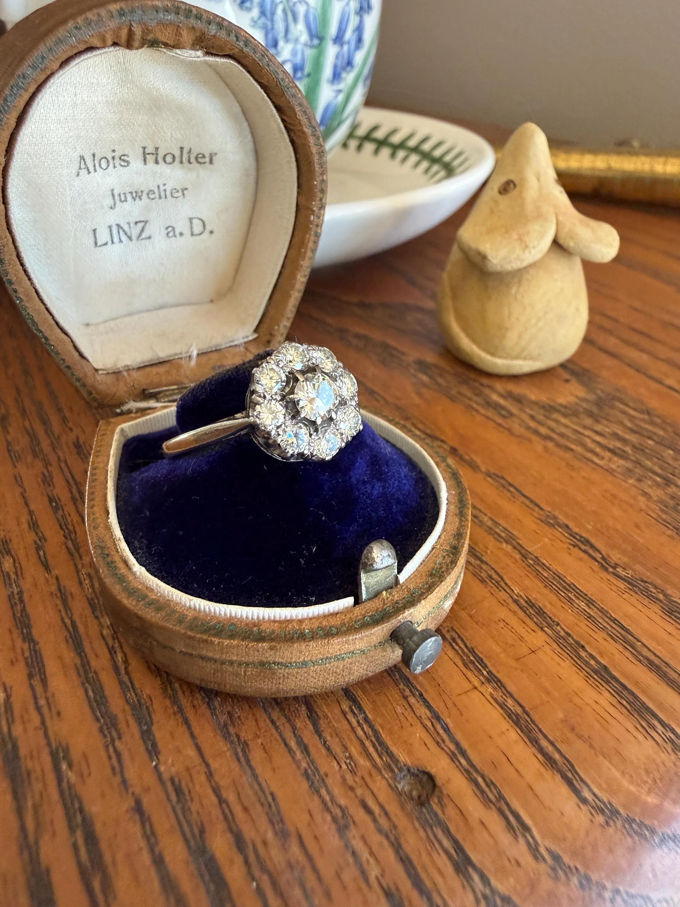 Vintage Older Brilliant Cut 1.45 Carat Tdw Natural DIAMOND Cluster Ring 18k Gold & Platinum Band Fiery Stacker Nine Stone 1.45ctw - Image 6