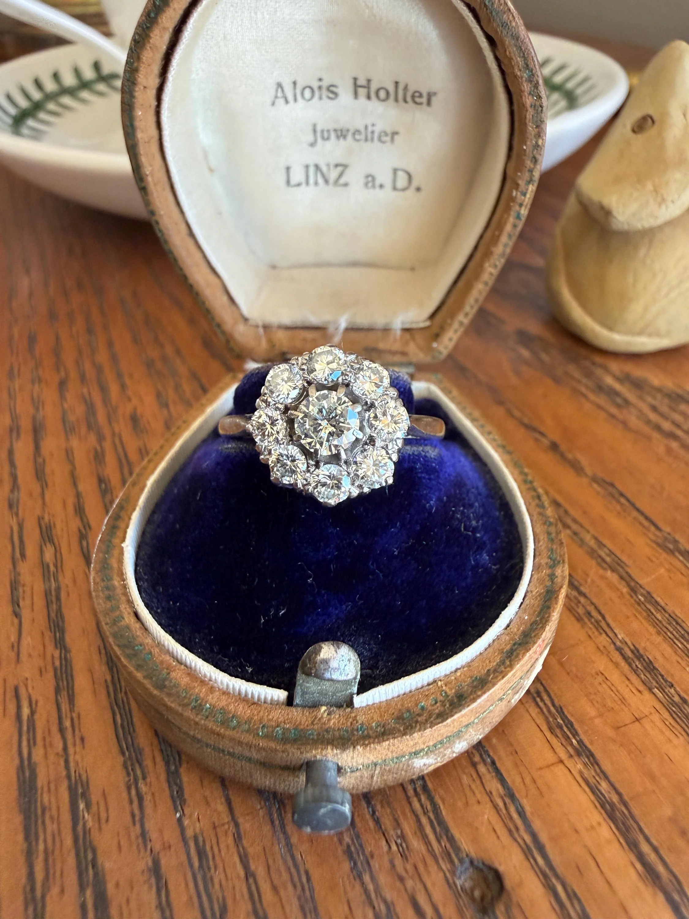 Vintage Older Brilliant Cut 1.45 Carat Tdw Natural DIAMOND Cluster Ring 18k Gold & Platinum Band Fiery Stacker Nine Stone 1.45ctw - Image 8