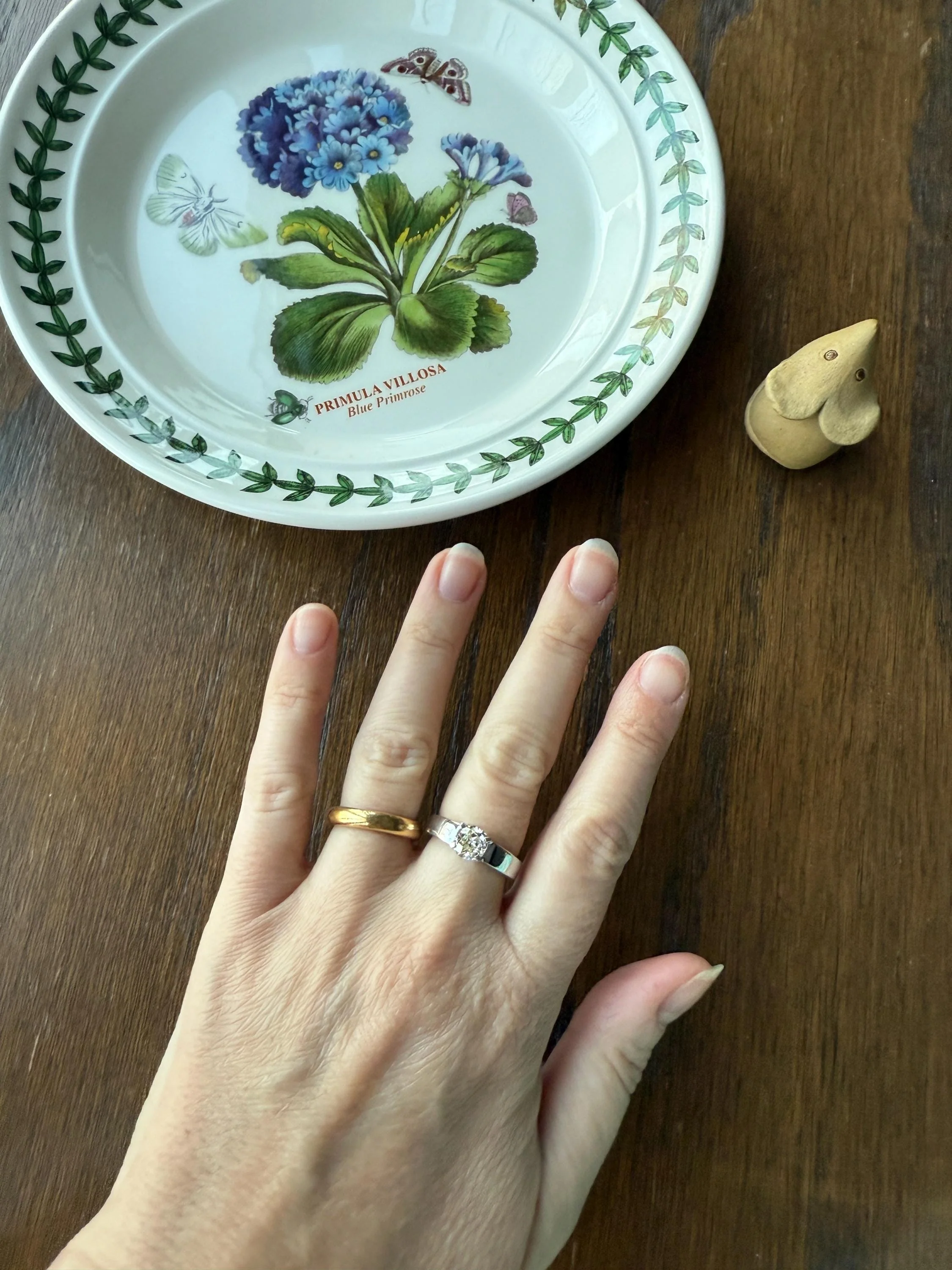 Vintage One Carat Antique Old Mine Cut DIAMOND Ring Stacker Band 7.7g 18k White Gold Solitaire Geometric Engagement 1Ctw OmC - Image 19