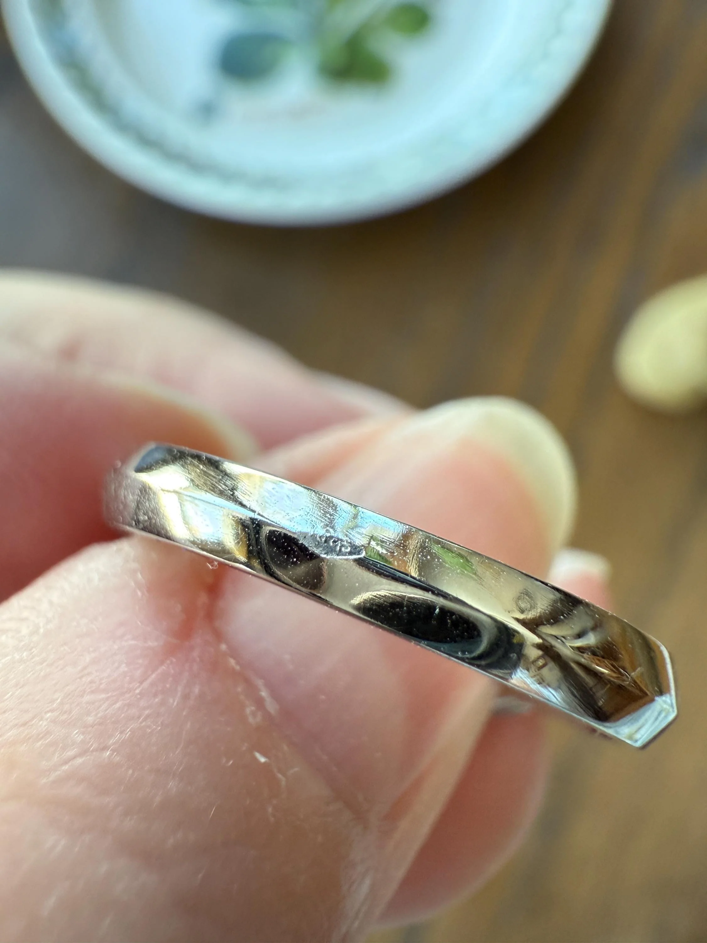 Vintage Spready One Carat Old Mine Cut DIAMOND Natural Pear SAPPHIRE East West OVAL Platinum Three Stone Ring Bezel Stacker Band Blue Chunky - Image 19