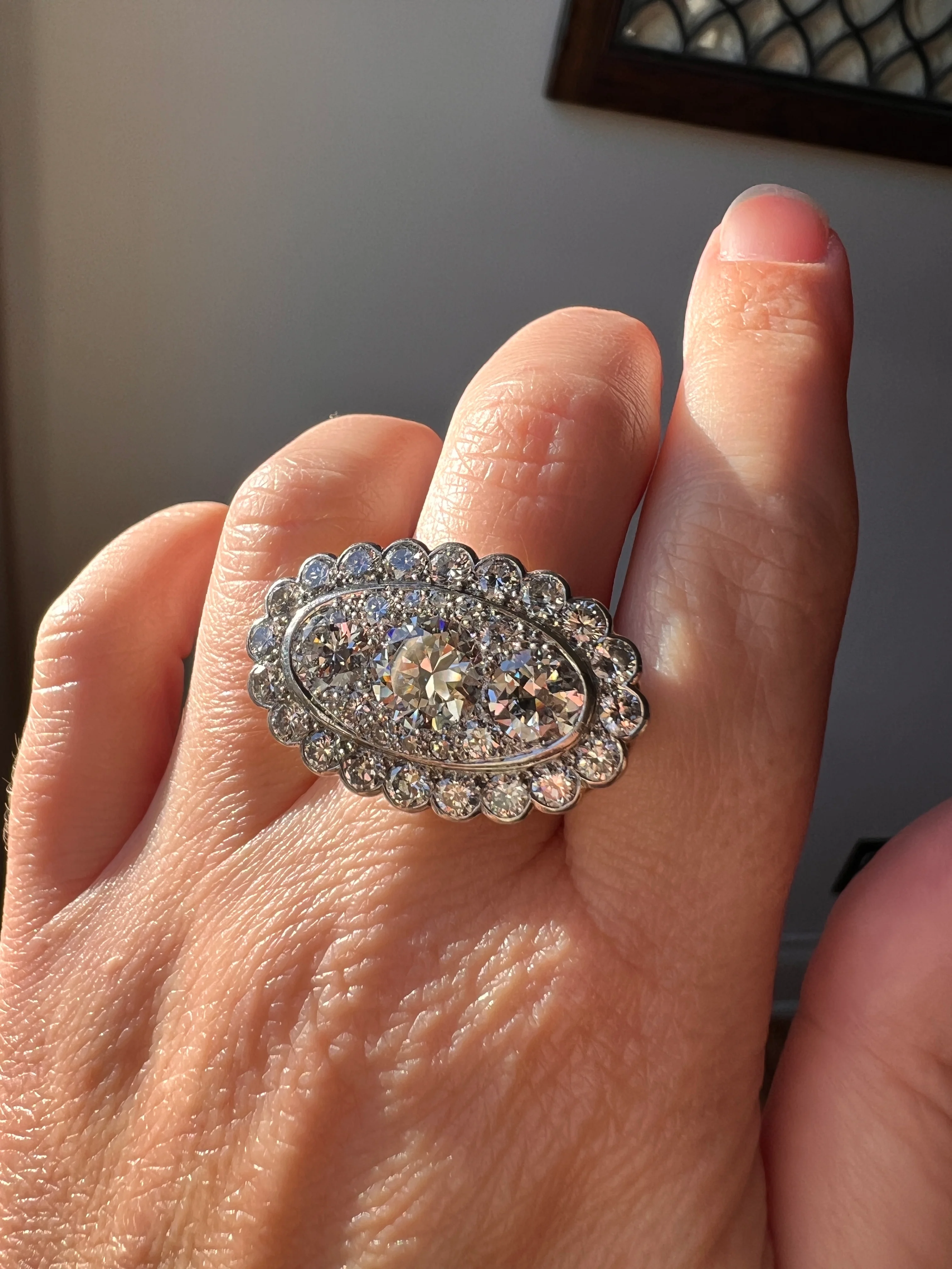 Vintage VAN CLEEF & ARPELS Boxed 5.25 Carat Transitional Cut Diamond Ring Heavy 22g 18k Gold Platinum Vtg to Antique Art Deco Special in Original Box - Image 29