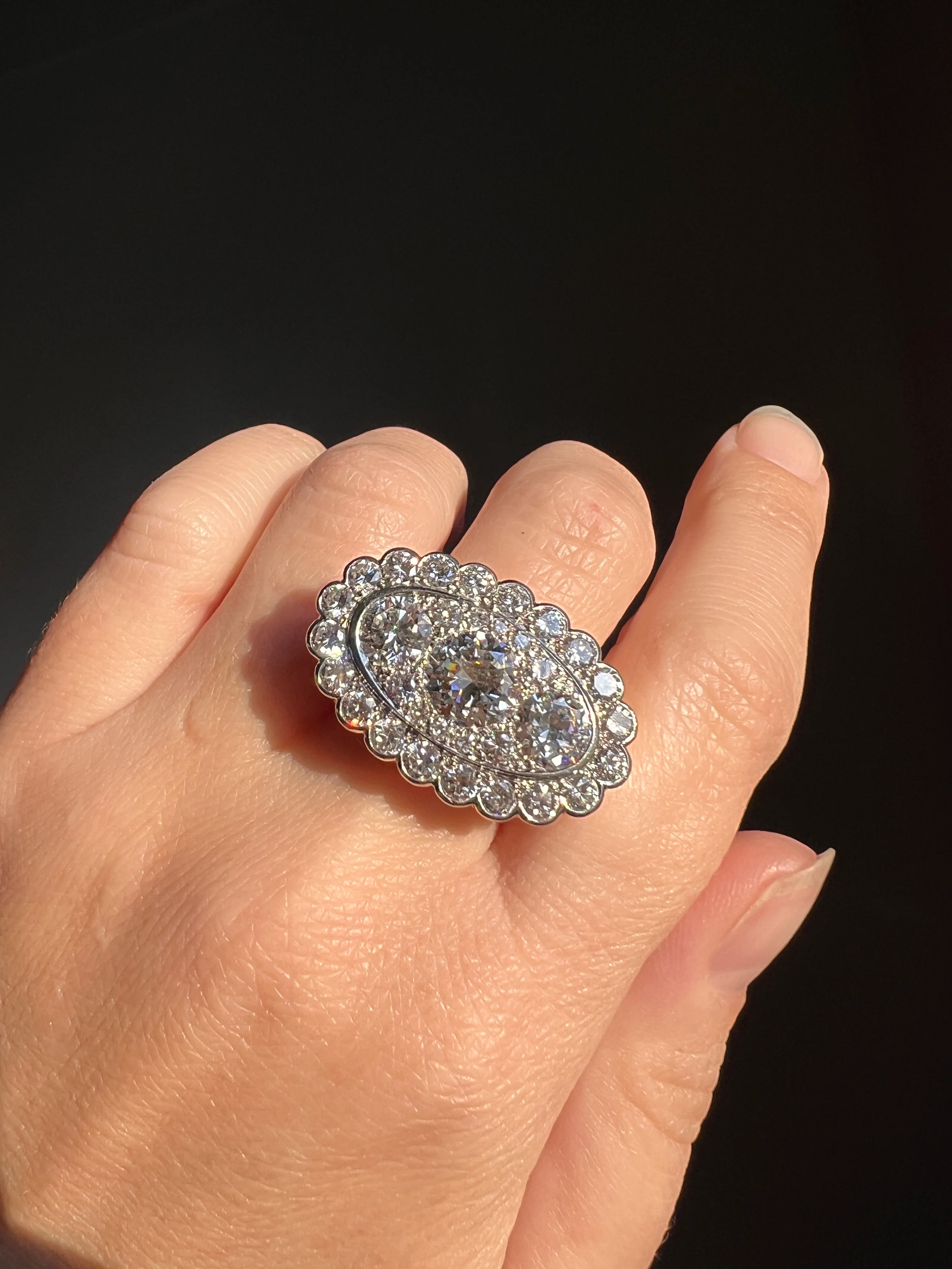 Vintage VAN CLEEF & ARPELS Boxed 5.25 Carat Transitional Cut Diamond Ring Heavy 22g 18k Gold Platinum Vtg to Antique Art Deco Special in Original Box - Image 34