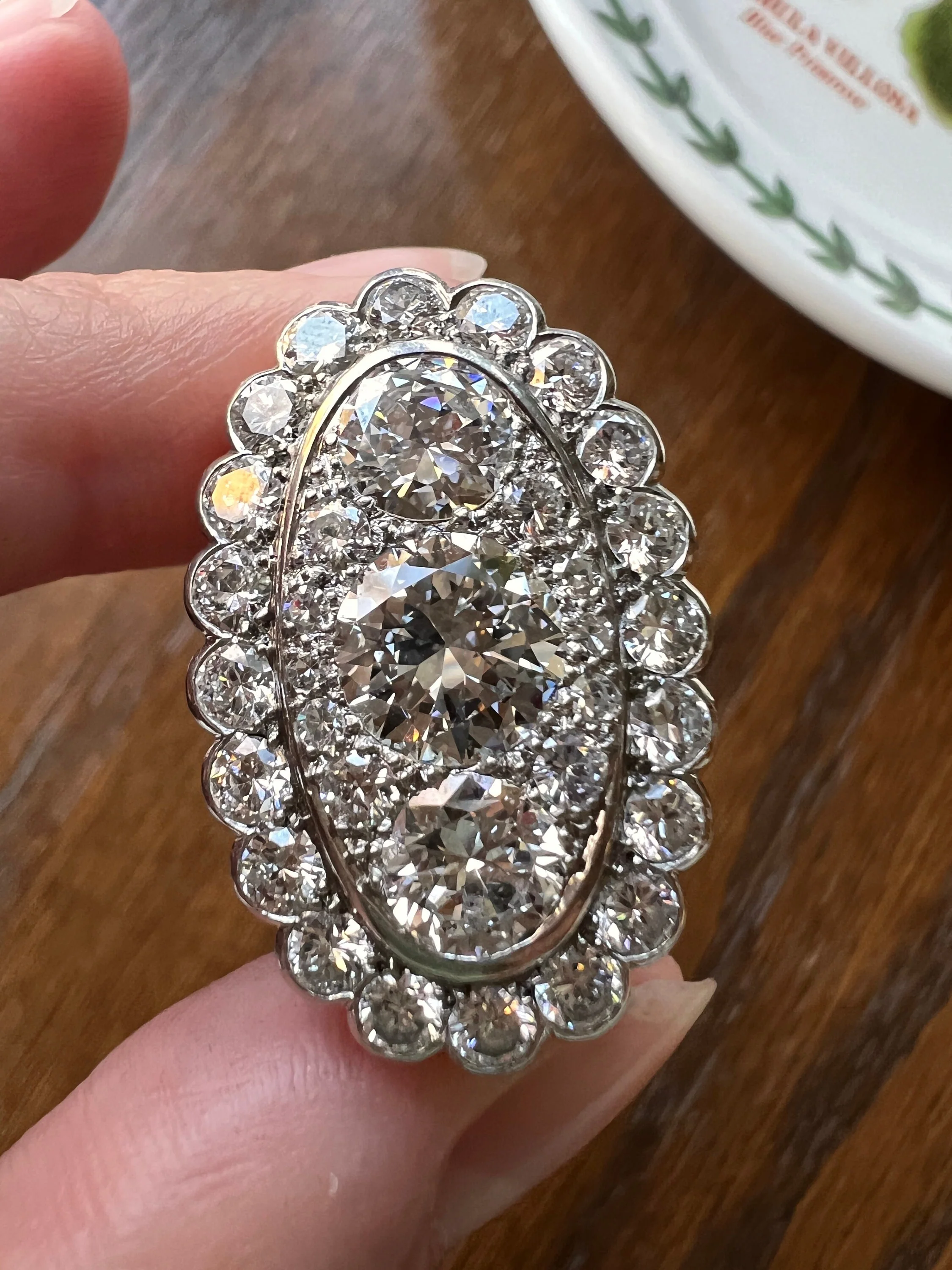 Vintage VAN CLEEF & ARPELS Boxed 5.25 Carat Transitional Cut Diamond Ring Heavy 22g 18k Gold Platinum Vtg to Antique Art Deco Special in Original Box - Image 8