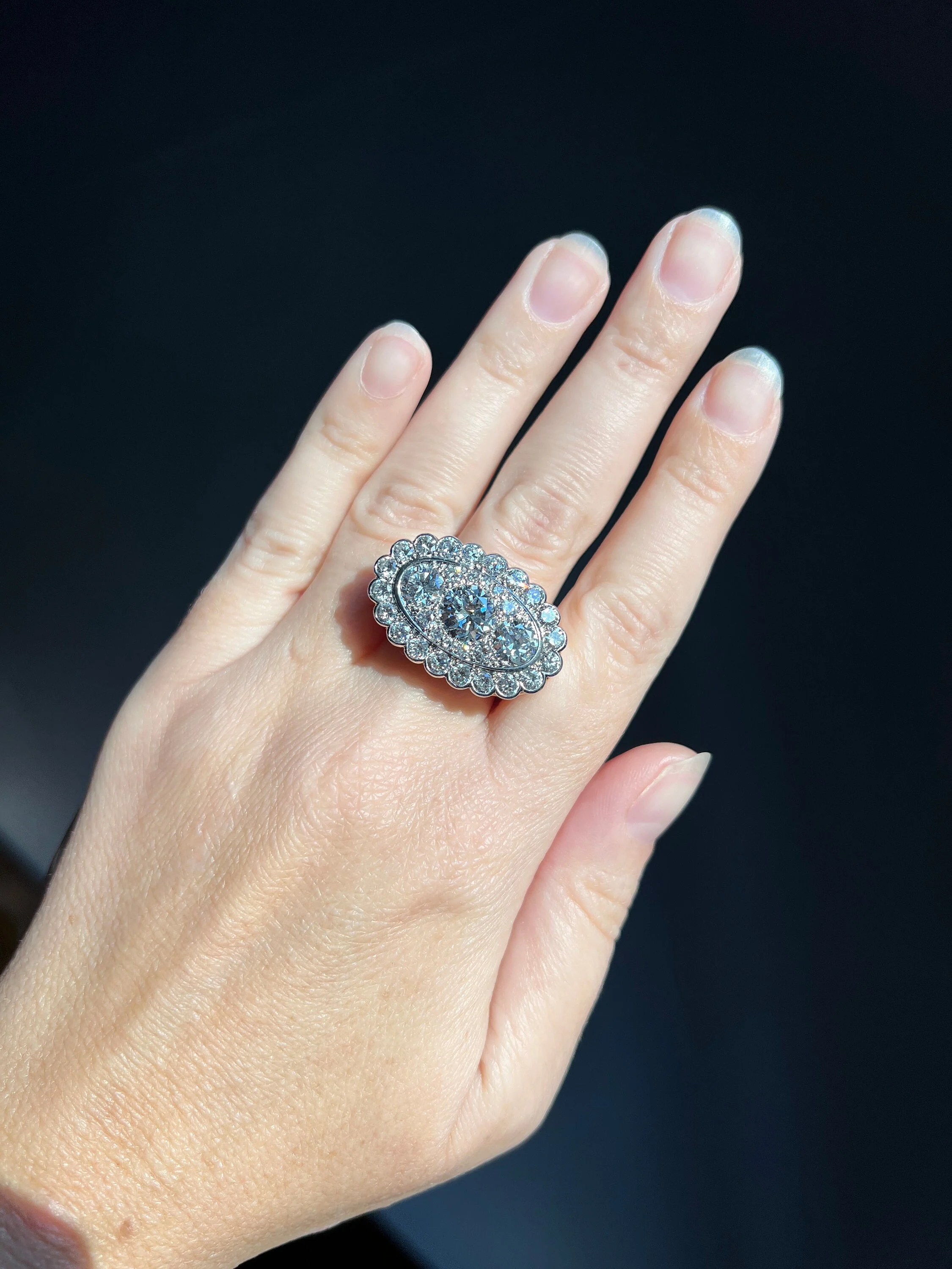 Vintage VAN CLEEF & ARPELS Boxed 5.25 Carat Transitional Cut Diamond Ring Heavy 22g 18k Gold Platinum Vtg to Antique Art Deco Special in Original Box - Image 9