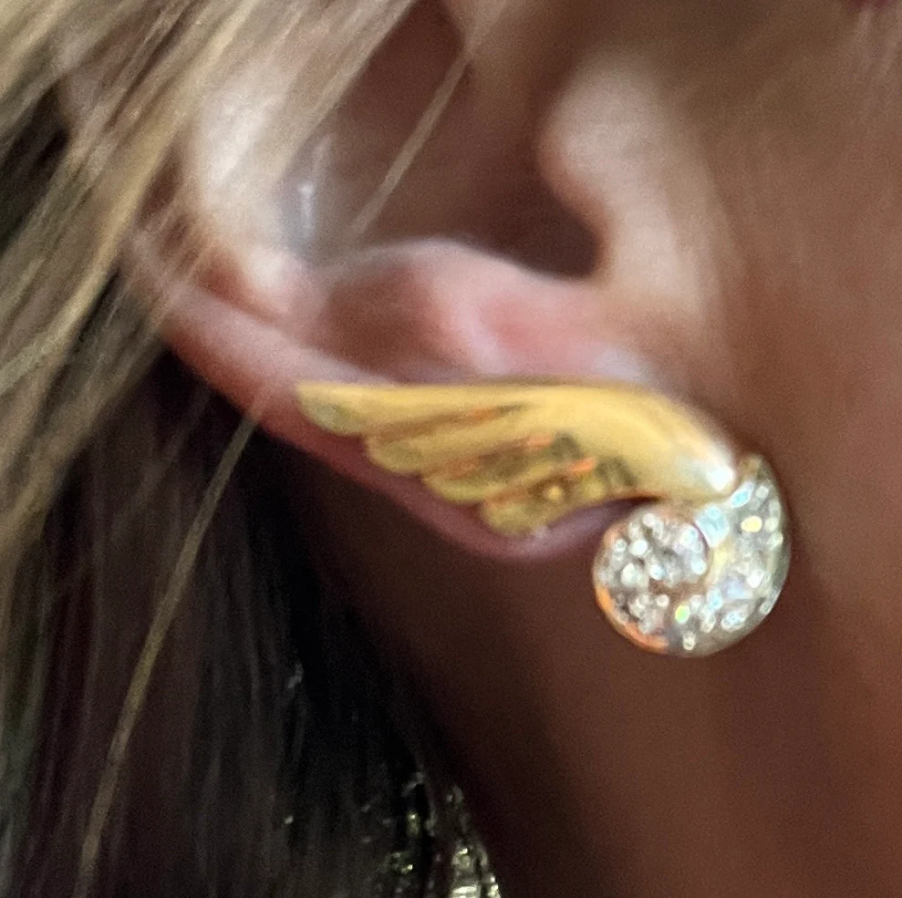 WINGED Fabulous 1 Carat 1 Ctw. Art Deco French Old Mine Cut DIAMOND Earrings 18k Gold Figural Swirl Antique Vintage Climber Crawler Chunky Retro - Image 18